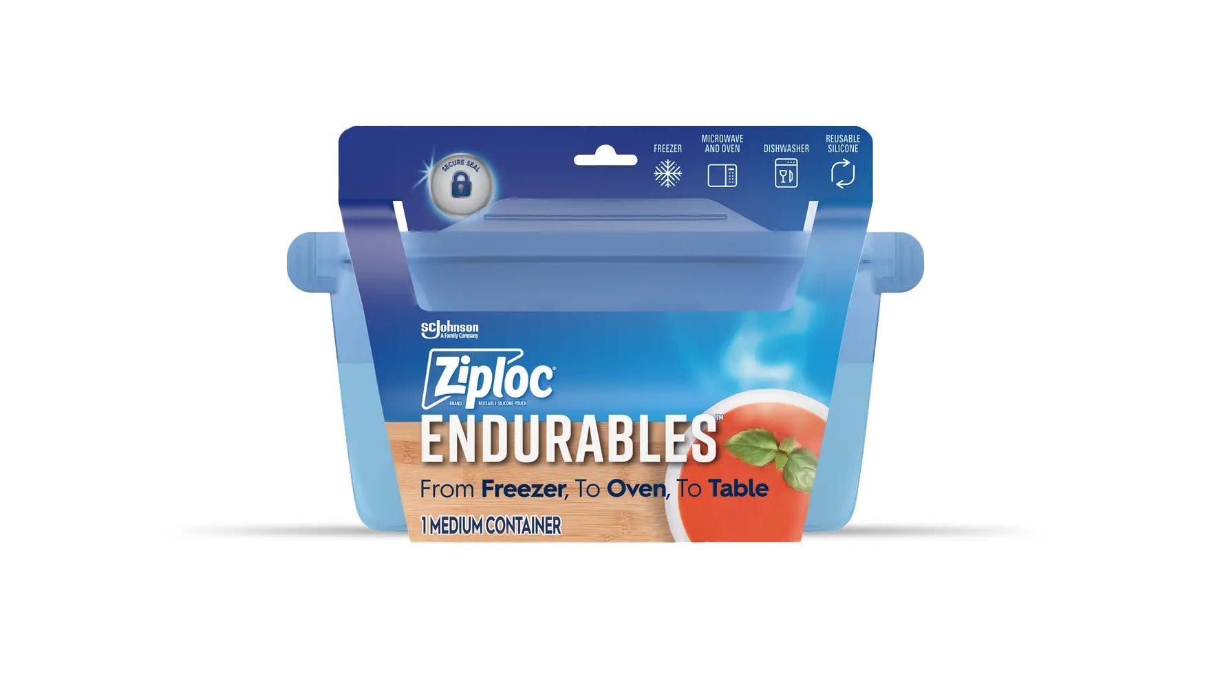 Front of Ziploc medium container